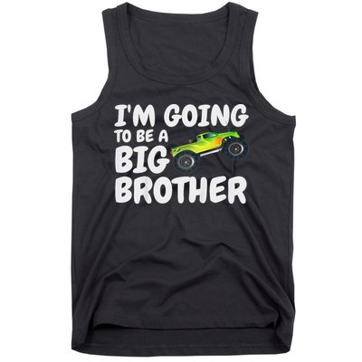 I'm Going To Be A Big Brother Announcement Monster Truck Car Tank Top