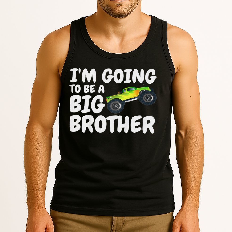 I'm Going To Be A Big Brother Announcement Monster Truck Car Tank Top