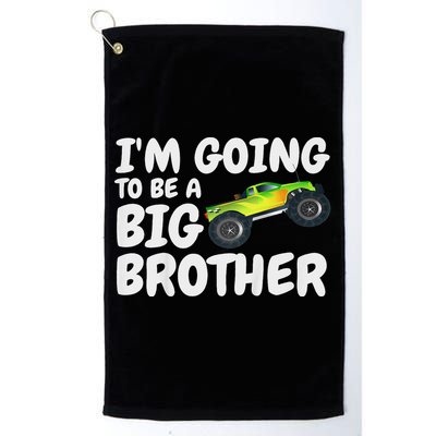 I'm Going To Be A Big Brother Announcement Monster Truck Car Golf Towel