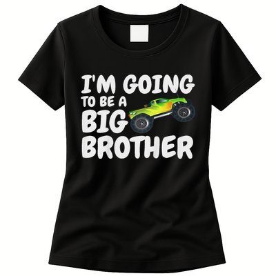 I'm Going To Be A Big Brother Announcement Monster Truck Car Womens T-Shirt