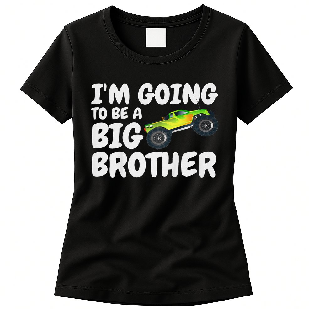 I'm Going To Be A Big Brother Announcement Monster Truck Car Womens T-Shirt