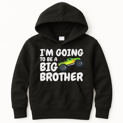I'm Going To Be A Big Brother Announcement Monster Truck Car Kids Hoodie