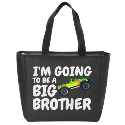 I'm Going To Be A Big Brother Announcement Monster Truck Car Zip Tote Bag