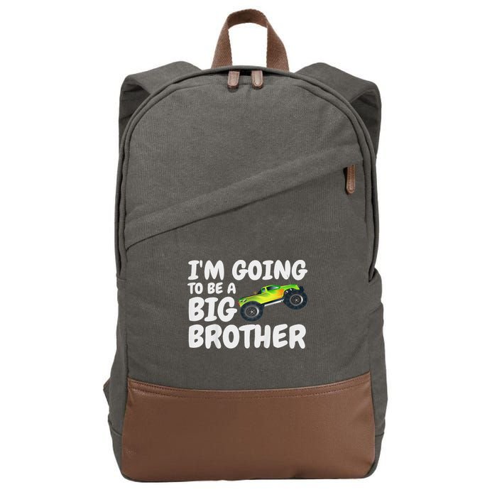 I'm Going To Be A Big Brother Announcement Monster Truck Car Cotton Canvas Backpack