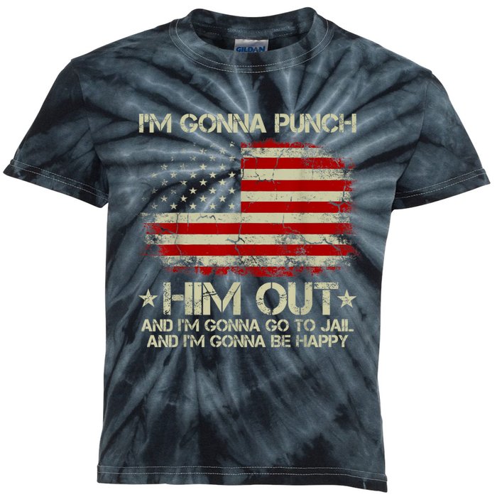 I'm Gonna Punch Him Out I'm Gonna Go To Jail Nancy Pelosi Kids Tie-Dye T-Shirt