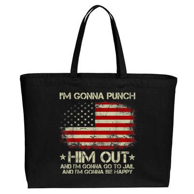 I'm Gonna Punch Him Out I'm Gonna Go To Jail Nancy Pelosi Cotton Canvas Jumbo Tote