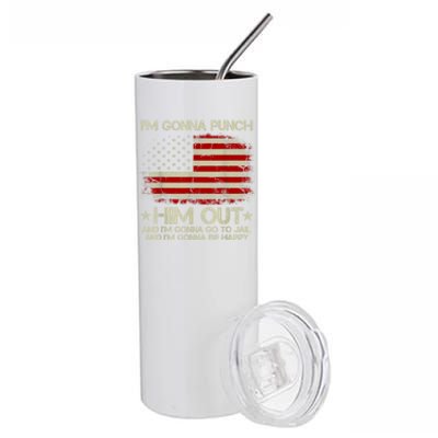 I'm Gonna Punch Him Out I'm Gonna Go To Jail Nancy Pelosi Stainless Steel Tumbler