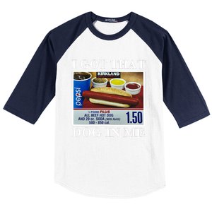 I Got That Dog In Me Keep 150 Dank Meme Costco Hot Dog Combo Baseball Sleeve Shirt