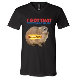 I Got That Dog In Me Hyrax Animal Funny Design V-Neck T-Shirt