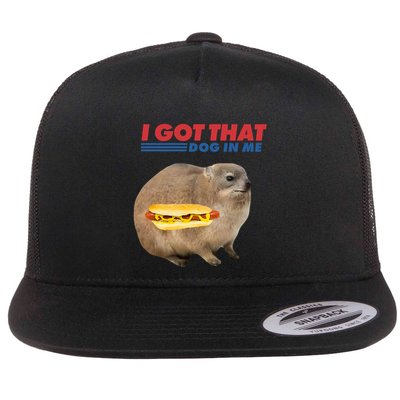 I Got That Dog In Me Hyrax Animal Funny Design Flatbill Hat