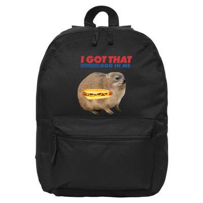 I Got That Dog In Me Hyrax Animal Funny Design 16 in Basic Backpack