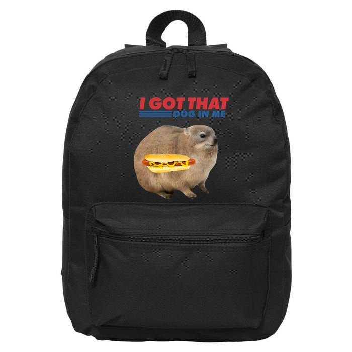 I Got That Dog In Me Hyrax Animal Funny Design 16 in Basic Backpack