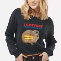 I Got That Dog In Me Hyrax Animal Funny Design Cropped Pullover Crew