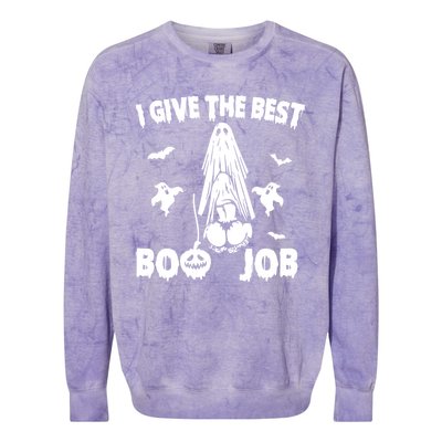 I Give The Best Boo Job Funny Joke Halloween Inappropriate Colorblast Crewneck Sweatshirt