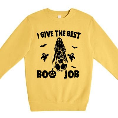 I Give The Best Boo Job Funny Joke Halloween Inappropriate Premium Crewneck Sweatshirt