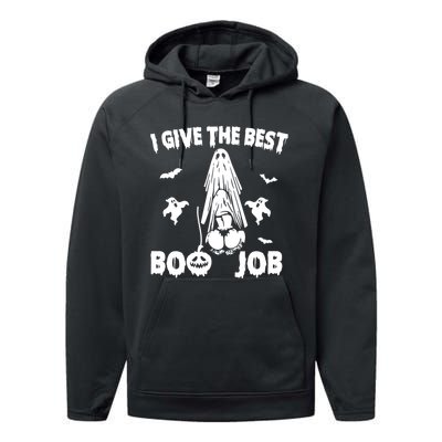 I Give The Best Boo Job Funny Joke Halloween Inappropriate Performance Fleece Hoodie