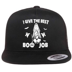 I Give The Best Boo Job Funny Joke Halloween Inappropriate Flat Bill Trucker Hat