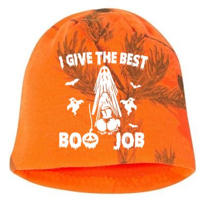 I Give The Best Boo Job Funny Joke Halloween Inappropriate Kati - Camo Knit Beanie