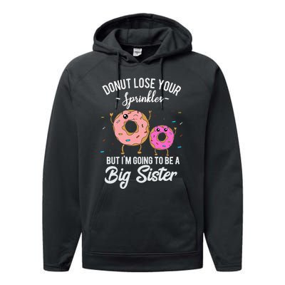 Im Going To Be A Big Sister Baby Announcement Donut Reveal Performance Fleece Hoodie