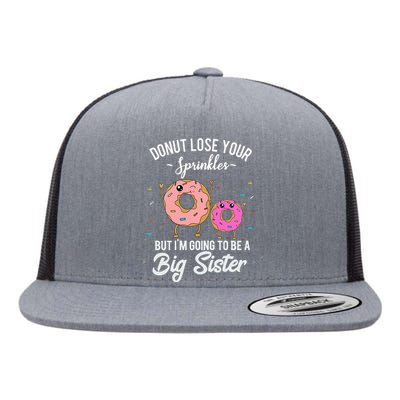 Im Going To Be A Big Sister Baby Announcement Donut Reveal Flat Bill Trucker Hat