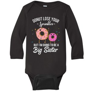 Im Going To Be A Big Sister Baby Announcement Donut Reveal Baby Long Sleeve Bodysuit