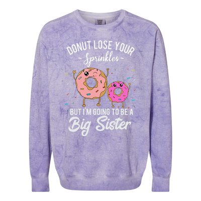 I'm Going to Be a Big Sister Baby Announcement Donut Reveal Colorblast Crewneck Sweatshirt