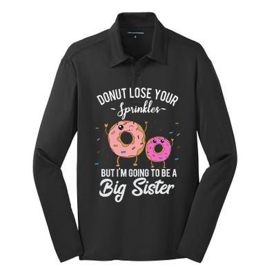 I'm Going to Be a Big Sister Baby Announcement Donut Reveal Silk Touch Performance Long Sleeve Polo