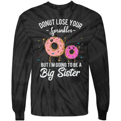 I'm Going to Be a Big Sister Baby Announcement Donut Reveal Tie-Dye Long Sleeve Shirt