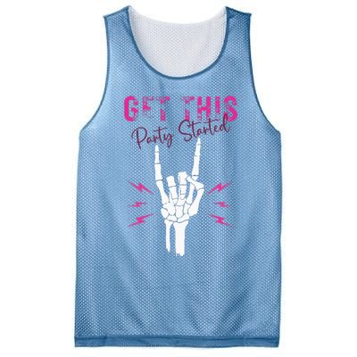 I Get This Party Started Skeleton Color Mesh Reversible Basketball Jersey Tank