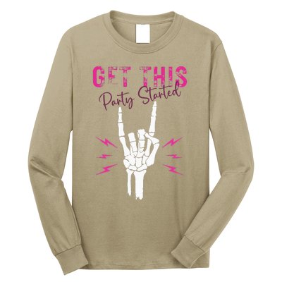 I Get This Party Started Skeleton Color Long Sleeve Shirt