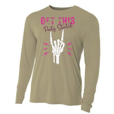 I Get This Party Started Skeleton Color Cooling Performance Long Sleeve Crew