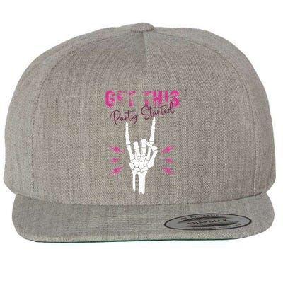 I Get This Party Started Skeleton Color Wool Snapback Cap