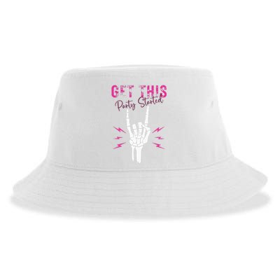 I Get This Party Started Skeleton Color Sustainable Bucket Hat