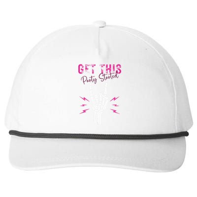 I Get This Party Started Skeleton Color Snapback Five-Panel Rope Hat