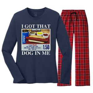 I Got That Dog In Me Funny Women's Long Sleeve Flannel Pajama Set 