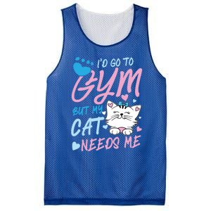 I'd Go To Gym But My Cat Needs Me Felidae Gift Meaningful Gift Mesh Reversible Basketball Jersey Tank