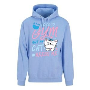 I'd Go To Gym But My Cat Needs Me Felidae Gift Meaningful Gift Unisex Surf Hoodie