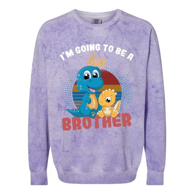 IM Going To Be A Big Brother 2024 Dinosaur Colorblast Crewneck Sweatshirt