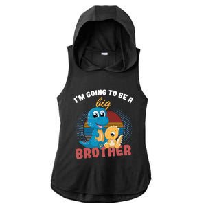 IM Going To Be A Big Brother 2024 Dinosaur Ladies PosiCharge Tri-Blend Wicking Draft Hoodie Tank