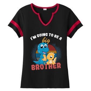 IM Going To Be A Big Brother 2024 Dinosaur Ladies Halftime Notch Neck Tee