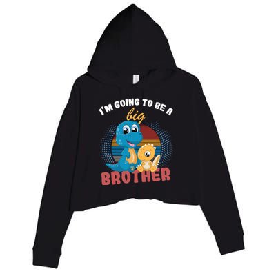 IM Going To Be A Big Brother 2024 Dinosaur Crop Fleece Hoodie