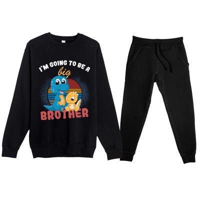 IM Going To Be A Big Brother 2024 Dinosaur Premium Crewneck Sweatsuit Set