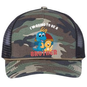 IM Going To Be A Big Brother 2024 Dinosaur Retro Rope Trucker Hat Cap