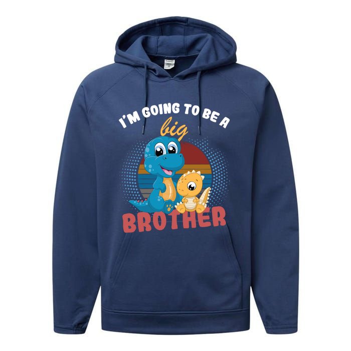 IM Going To Be A Big Brother 2024 Dinosaur Performance Fleece Hoodie