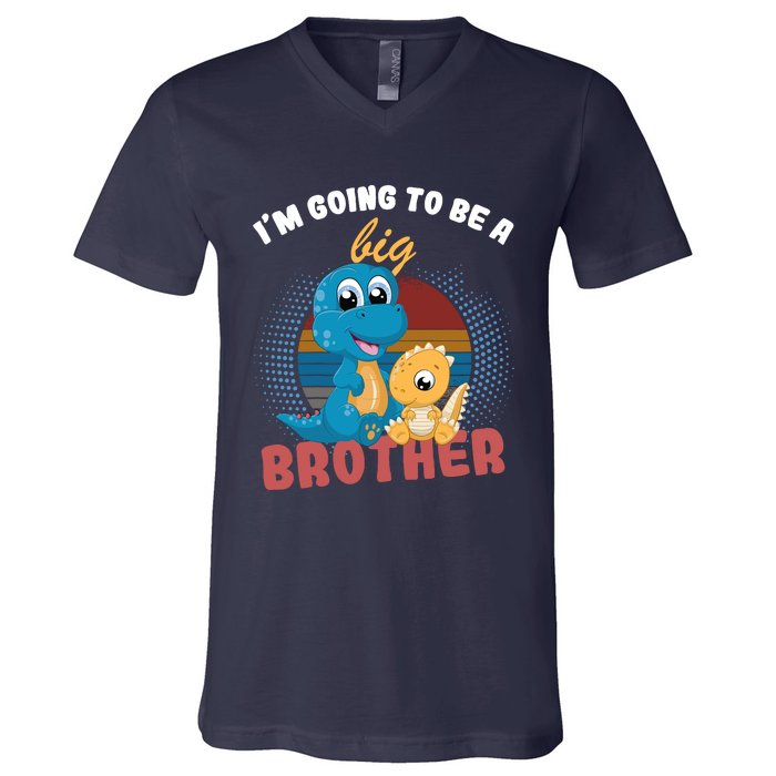 IM Going To Be A Big Brother 2024 Dinosaur V-Neck T-Shirt