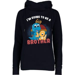 IM Going To Be A Big Brother 2024 Dinosaur Womens Funnel Neck Pullover Hood