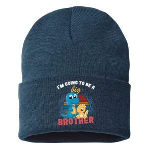 IM Going To Be A Big Brother 2024 Dinosaur Sustainable Knit Beanie