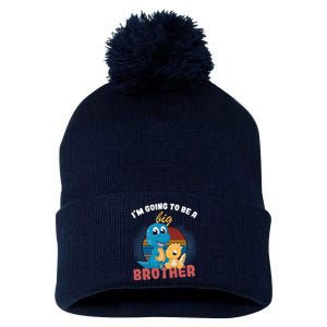 IM Going To Be A Big Brother 2024 Dinosaur Pom Pom 12in Knit Beanie