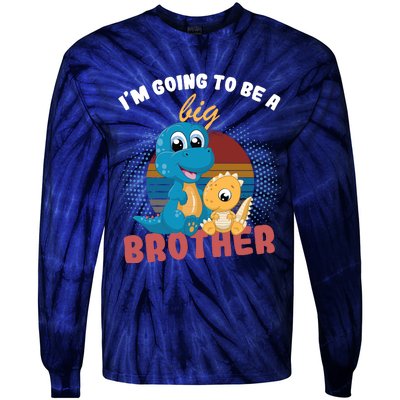 IM Going To Be A Big Brother 2024 Dinosaur Tie-Dye Long Sleeve Shirt