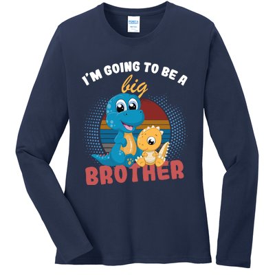 IM Going To Be A Big Brother 2024 Dinosaur Ladies Long Sleeve Shirt